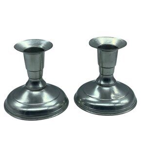 Vintage Tiel Rio Holland Pewter Candle Stick Holders 3.5” Weighted Pair